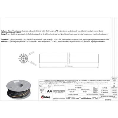IBRAS 68728 5.0mm X 10.0mm Unıversal Yakıt Hortumu ( Makaralı )e Tıpı 25 Mt 