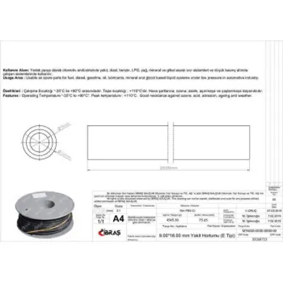 IBRAS 68753 9.0mm X 16.0mm Unıversal Yakıt Hortumu ( Makaralı )e Tıpı 25 Mt 