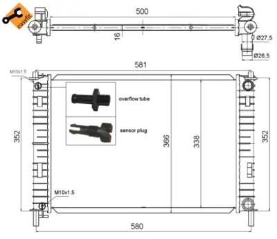 NRF 58276 Motor Su Radyatoru Fusıon/Fıesta 1.25 - 1.4 Tdcı 01>08 Mazda Iı 1.4cd Manuel ME4S6H8005CB Y40415200