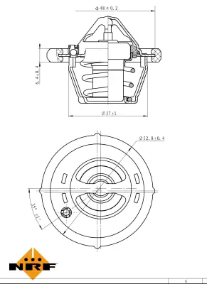 NRF 725182 Termostat Focus Iı 04>11 1.4-1.6 Zetec 74 °c Contalı 4M5G8575YA
