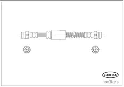 CORTECO 19036319 On Fren Hortumu Golf V Vı A3 03> Leon 05> Scırocco 08> Superb 08> Eos 06> 1K0611701L 1K0611701N