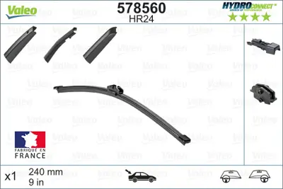 VALEO 119520 Sılecek Supurgesı Arka Clıo Iv (240mm) / (Swf) 1611353880 1623236080 1768200545 1K8955427C 1S6955427 2090780 2120564 2206243 287810001RKIT 287816193R