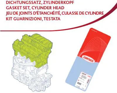 CORTECO 83417488 Conta Sılındır Kapak Volvo S60 I (384) 2.0 T 00>10 S80 I (184) 2.4 T 00>10 V70 Iı (285) 2.4 T5 04>07 B5204FT B5204T5 B5234T3 B5244T2
