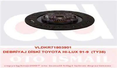 VALEO 803901 Debrıyaj Dıskı Toyota Hı Lux 91 94 (Ty 38) 14950115 14950174 14950198 14950208 2210085F00 2240065J20 3121005020 3121005021 3121005022 3121005023