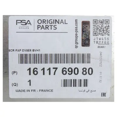 PSA 1611769080 Egzoz Fap Filtre 1611769080 3642275