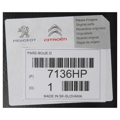 PSA 7136.HP Ön Çamurluk DavlumbazıSağ C3 Pc 7136HP 9684572080C