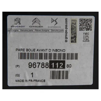 PSA 9678811280 Sağ Ön Çamurluk Davlunbaz 9678811280