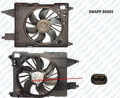 SWAPP 86005 Fan Motoru + Davlumbazlı Klimalı Megane Iı 1.5 Dcı 02-08 Teklı Fan 5090607 7700436917 7701030315 7701040718 7701042684 7701043945 7701043963 7701043966GMV 7701044183 7701044184