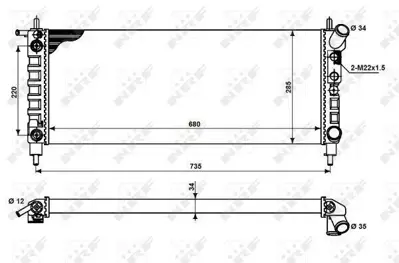 NRF 50242 Motor Su Radyatoru (Otomatık Sanzıman) Corsa B X12xe 9180596