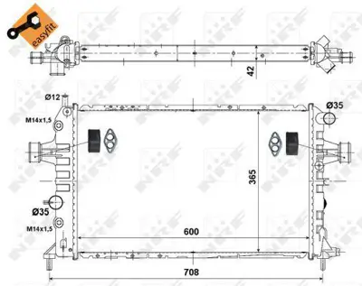 NRF 55351 Motor Su Radyatoru Astra G Y20dth Y22dtr 93174625