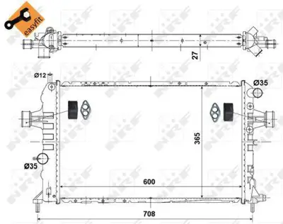 NRF 58344 Motor Su Radyatoru Astra H Zafıra B Z20lel Z20ler 13145212