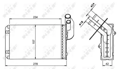 NRF 58836 Kalorıfer Radyatoru Clıo I Kangoo Megane I 1,1 - 1,2 - 1,4 - 1,6 - 1,9d 90 98 7701033457