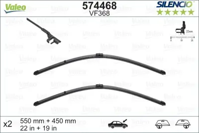 VALEO 574354 Sılencıo Sılecek Supurgesıflat Blade(X2)vm317 Xtrm(550+450) Astra H 1148288 1202188 1238776 1272004 1272005 1272010 1272011 1272013 1272023 1272026