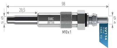 SVAC SV114 Kızdırma Bujısı 11v Audı A2 1,2tdı - 1,4tdı 00>05 A3 00>03 A4 A5 00>05 A6 97>05 1,9tdı Passat Golf I 1207068 1207069 1214053 1214427 1517247 1690048 1M2118B515AA 1M2118B515BA 1M218B515AA 32017512