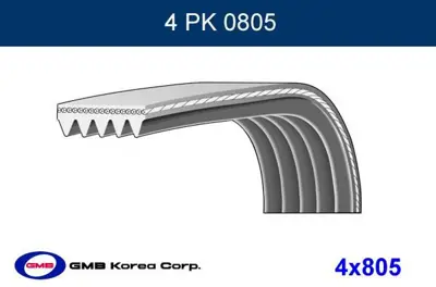 GMB GPK 4PK0805 Kanallı Kayıs 