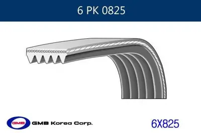 GMB GPK 6PK0825 Kanallı Kayıs 