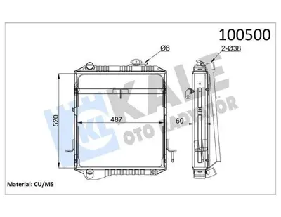 KALE 0004033PA Motor Radyatoru 3 Sıra Rekord Pa (Cercevelı) Bakır Isuzu Npr66 (100500) 377770409201