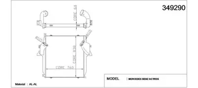 KALE 349290 Intercooler Radyatoru Mercedes Benz Actros Mp2 3 1841 1844 1848 1850 