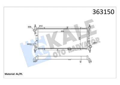 KALE 363150 Motor Su Radyatoru (Mekanık) X15d X17d Corsa B 93>02 