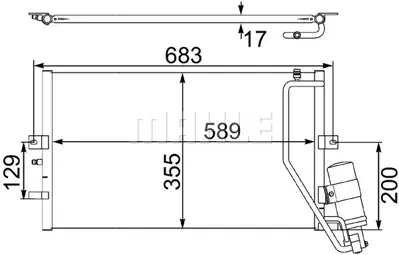 BEHR MAHLE AC 478 000S A/C Condensersaab 9-5 5048491