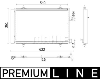 BEHR MAHLE AC 922 000P Kondenser ( Klima Radyatoru) P508 2.0 Bluehdı 9678872080