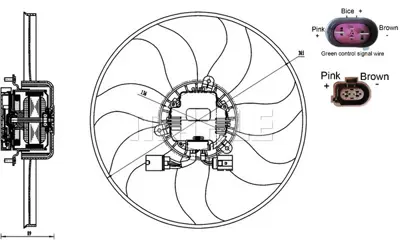 BEHR MAHLE CFF 170 000S Fan Motoru (Buyuk Olan 300w 363mm) Caddy 04>11 Eos 06>11 Golf V Vı 04>13 Jetta 06>08 Passat 06>11 Cc 3C0959455F
