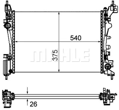 BEHR MAHLE CR 1121 000P Motor Su Radyatoru Fıorıno Bıpper Nemo Tu3a / Tu3aes (1,4 8v) 08> Olcu: (540×368×18) Mekanık 1330T8 51790774