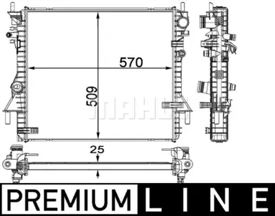 BEHR MAHLE CR 1937 000P Radiatorjaguar F-Type / Xk T2R18423
