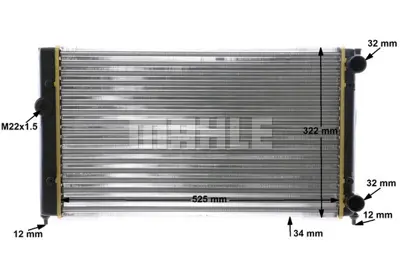 BEHR MAHLE CR 366 000S Radiatorvw Golf Iıı / Vento 1H0121253R 1H0121253S