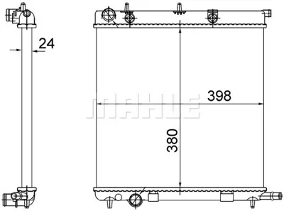 BEHR MAHLE CR 556 002S Motor Su Radyator C2 C3 (I Iı Iıı) C3 Plurıel P207 P1007 Tu3a / Et3j4 / Tu5jp4 1,4 / 1,4 16v / 1,6 1 1330Q0
