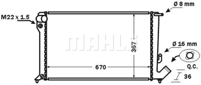BEHR MAHLE CR 750 000S Motor Su Radyatoru 133057 96347974