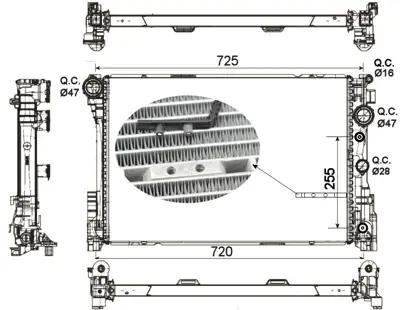 NRF 53141 Motor Su Radyatoru (Kod: 917) X204 08>15 W204 07>14 W212 13>16 A207 11>16 C207 11>16 A2045003003