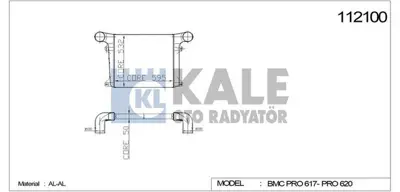 KALE 080CAC020 Intercooler Pro 617 620 (Al / Al) 