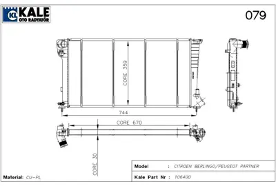 KALE 2003042PA Radyator 