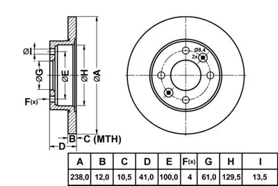MGA 50400 Fren Dıskı On Hava Kanalsız Clıo E.M. Express R9 R11 R19 Logan Symbol Thalıa Twıngo 1.4 k7j 1.2 D7f 1611457980 1611460280 230082 245050 2677509716 410602192R 410609342R 424862 424865 424874