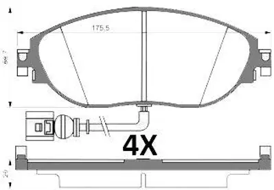 MGA 55667 Fren Balatası On (Vw Passat 11-15  Sharan 11-  Seat Alhambra 11-) 101441959 2473801 2K5698151 2K5698151A 2K5698151B 2K5698151C 2Q0698151F 3C0698151E 3C0698151F 3C0698151G