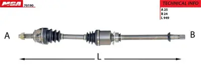 MGA 70190 Aks Sağ Komple Mıllı ( Fıat   Lınea 1.3jtd 90 Hp 07 ) 51785055 51816768 51960120 52055941
