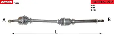 MGA 70246 Aks Sağ Komple Abssız 5 Vıt Fluence 1.5 K9k 1.6 16v K4m 1008229 1016756 1016760 1016771 10359474 10359475 10360041 1058372 1061864 1061867
