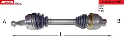 MGA 70416 Sol Aks 613mm Vw Transporter T5 2.5tdı T6 2.0tdı4x2-4x4 7E0407271AC 7E0407271E 7E0407271EX 7E0407271J 7E0407271R 7E0407271S 7E0407271SX 7E0407271T 7E0407272AD 7E0407272AK