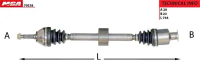 MGA 70538 Aks Sağ Komple Solenza 1.4 6001543332 6001548120 8200388900 8201074124