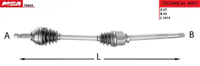 MGA 70643 Aks Sağ Komple Abssız Trafıc Iı 2.0 M9r 135023 135041 135061 1633300035 1633300135 1J0411315D 1K0199231J 1K0199232G 1K0199232H 1K0199232J