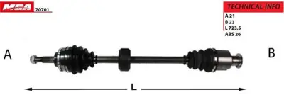 MGA 70701 Aks Sağ Komple Abslı Yaylı ( Renault Clıo Iı Kangoo 1.5dcı 05-08 )  Ince Freze 344401 391004165R 51754513 7700103725 7700103727 7700106009 7700106013 7700106018 7700108246 7700109209