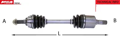 MGA 70741 Aks Sol Komple (Mazda  323-Lantıs 95-98  1.8 Manuel  )   (26x28x615,5mm) 70741