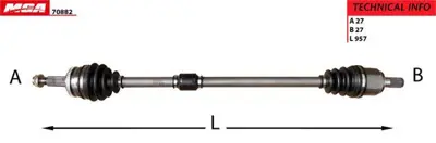 MGA 70882 Aks Sağ Komple (Abslı)-(Elantra 2012-2014  Benzınlı At  ) 459513X1B5 495001M610 495002K400 495003X100 49500A2200 49500A5900 49500A6200 49500A6400 49500A6500 49500A7100