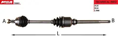 MGA 70901 Aks Sağ Komple - ( Peugeot  405 Srı Ym- P306 Em 1.6-1.8-1.9 Benzınlı Xud9 ) 