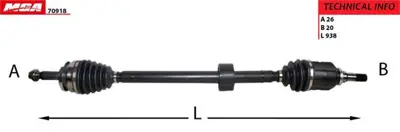 MGA 70918 Aks Sağ Komple Manuel (Toyota Corolla 1.4 D4d 2012-2018 6 Ilerı - Aurıs 1.4 D4d 2012-2018- Verso 1.4 43410-0f041