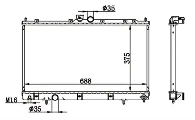 MGA 80547 Su Radyatoru  Brazıng Mıtsubıshı Lancer 03-08 M-T 1350A049 1350A252 1350A253 1350A254 1350A255 1350A256 1350A257 1350A259 62894 DRM45024