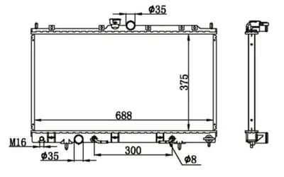 MGA 80549 Su Radyatoru Brazıng Mıtsubıshı Lancer 03-08 A-T 1350A049 1350A252 1350A253 1350A254 1350A255 1350A256 1350A257 1350A259 62894 DRM45024
