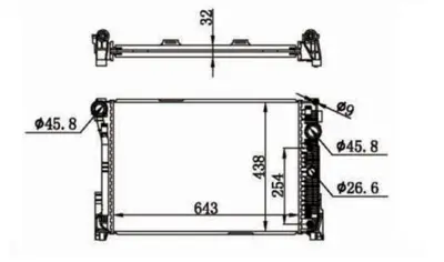 MGA 80562 Su Radyatoru Brazıng Mercedes C Class W204 C 180 A-T W+-- 2007-2014 1063107 1365996 1365997 1365998 2045000203 2045000303 2045000403 2045000603 2045000703 2045001203