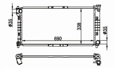 MGA 80565 Su Radyatoru Brazıng  Mazda 626 92-01 2.0 M-T FS19-15-200E FS11-15-2 FS19-15-200D 